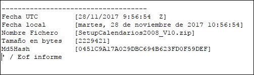 Valor MD5 del fichero de descarga