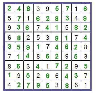 Imagen de un sudoku resuelto