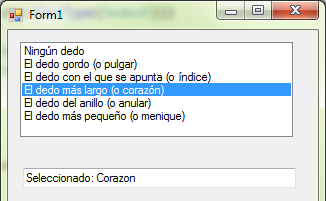 Atributos de una enumeración mostrados en un control ListBox