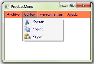 El menu copiar con imagenes